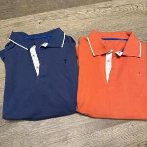 2 Vince Camuto Navy and orange polo shirts #poloshirts set of‎ two Size Medium